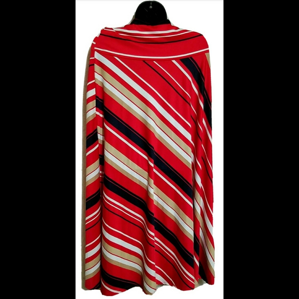 Spense Stripe Mock Neck Poncho Cape Tunic Top Sz M - Picture 2 of 13